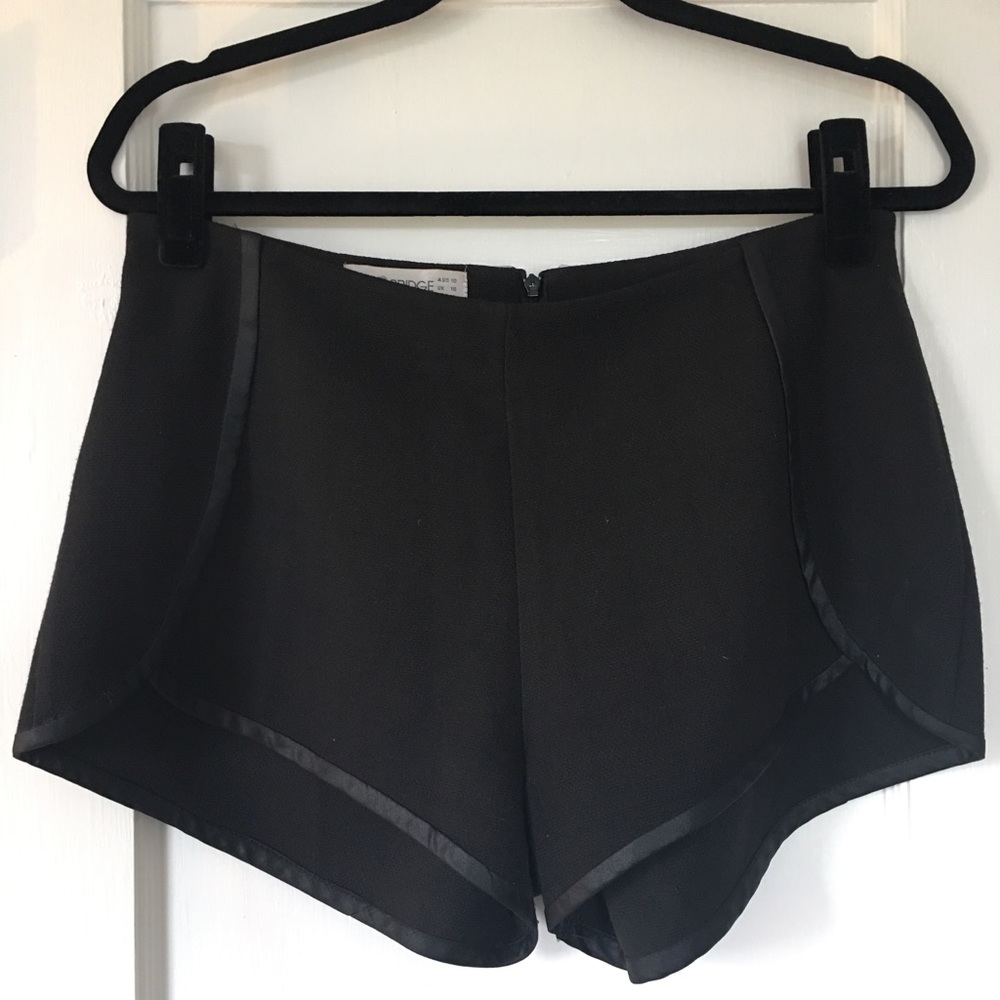 100% black wool tuxedo shorts with satin lining